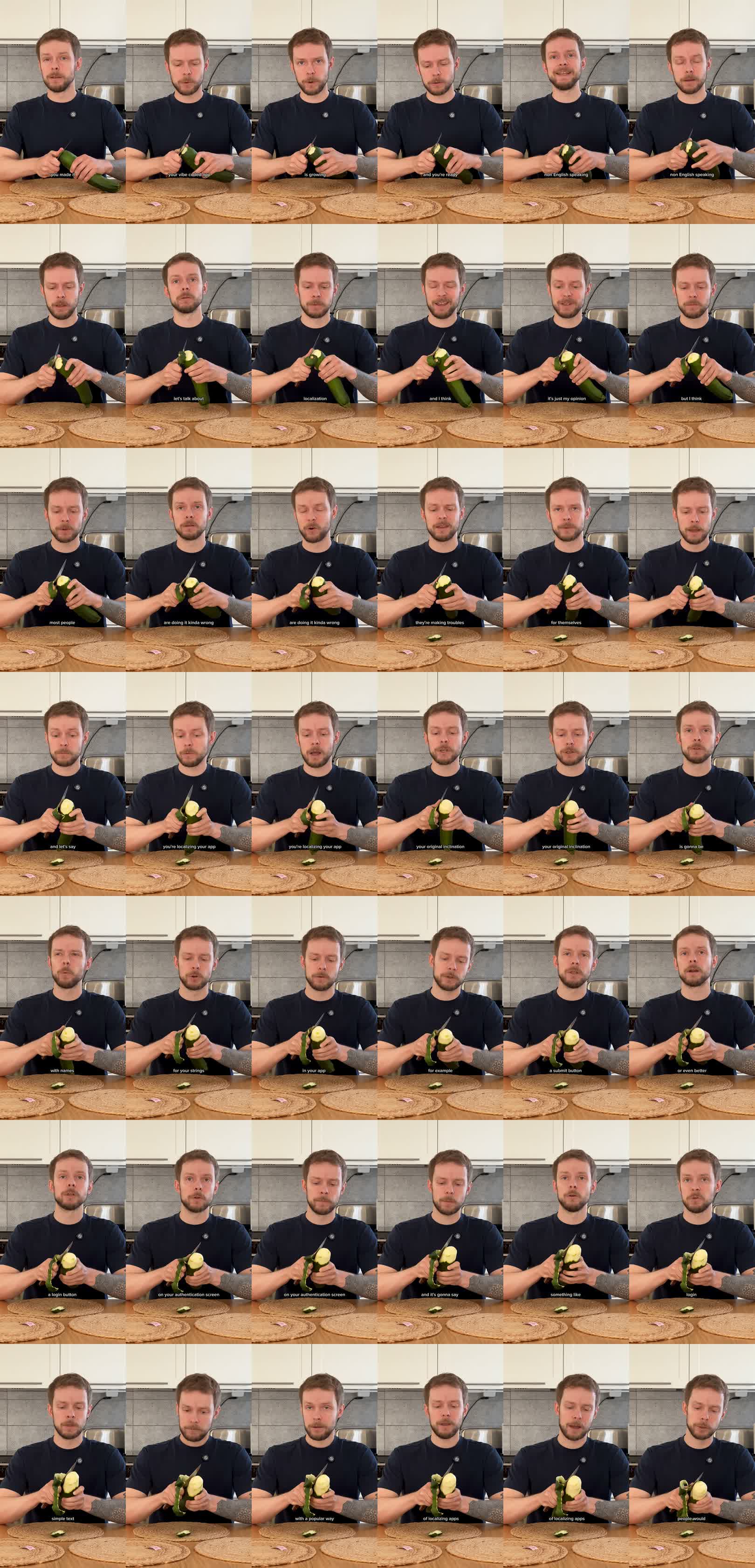 Contact sheet from the localization video